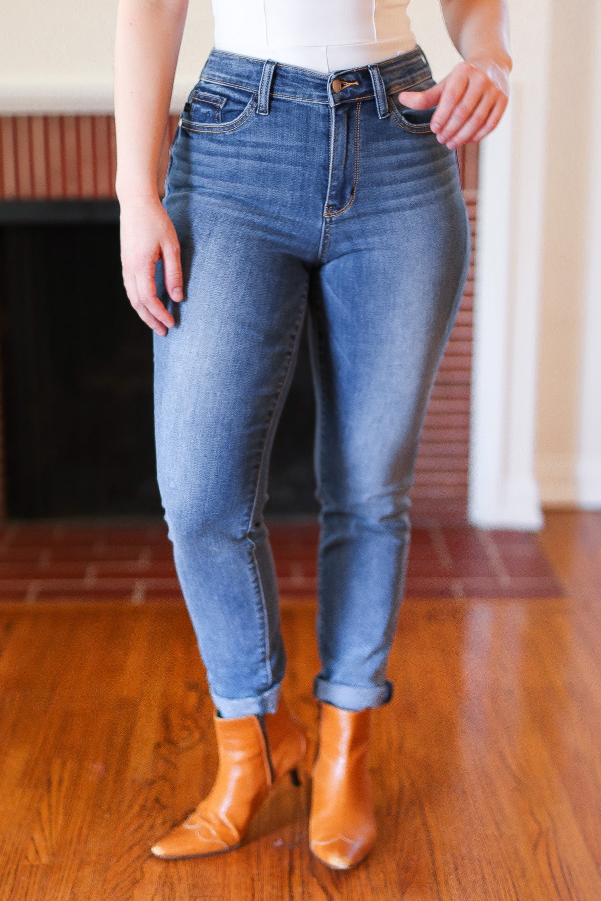 Judy Blue Slim Fit Cuffed Jeans