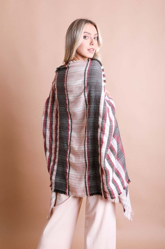 ONLINE EXCLUSIVE Tartan Pocketed Frayed Edge Wrap