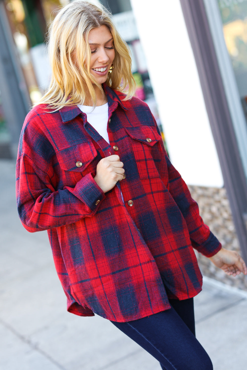 Cotton Flannel Pocketed Jacket